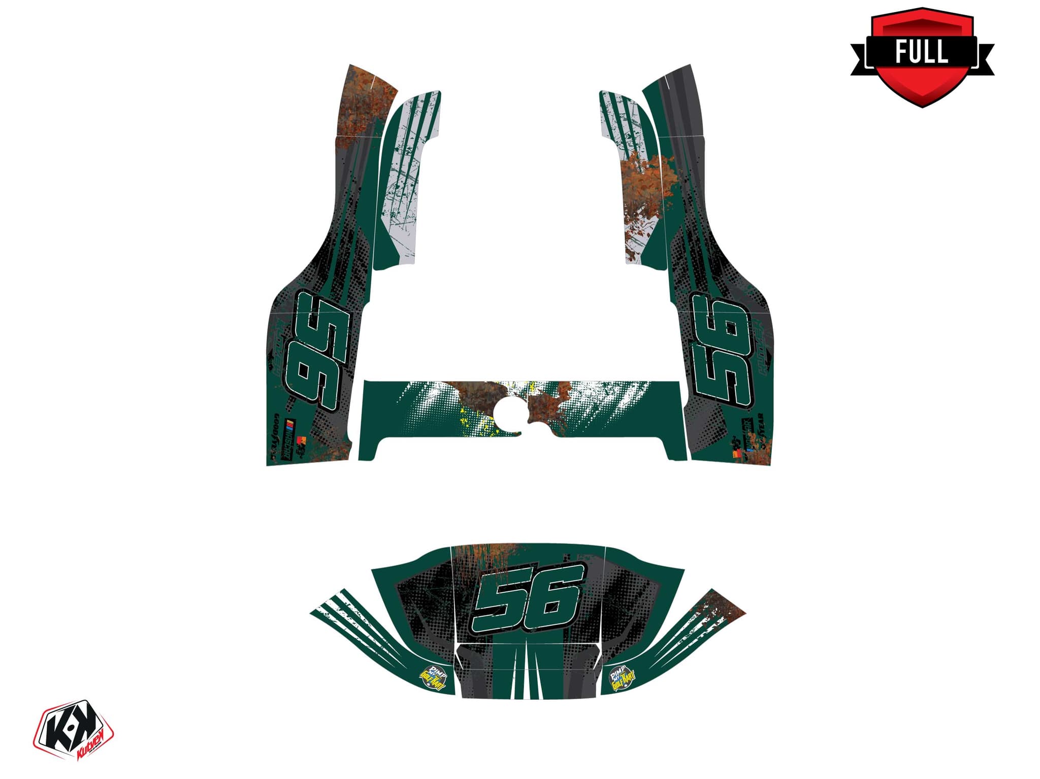 kit decorativo golf cart ezgo txt rust nascar verde | Ezgo | Kutvek - View 3