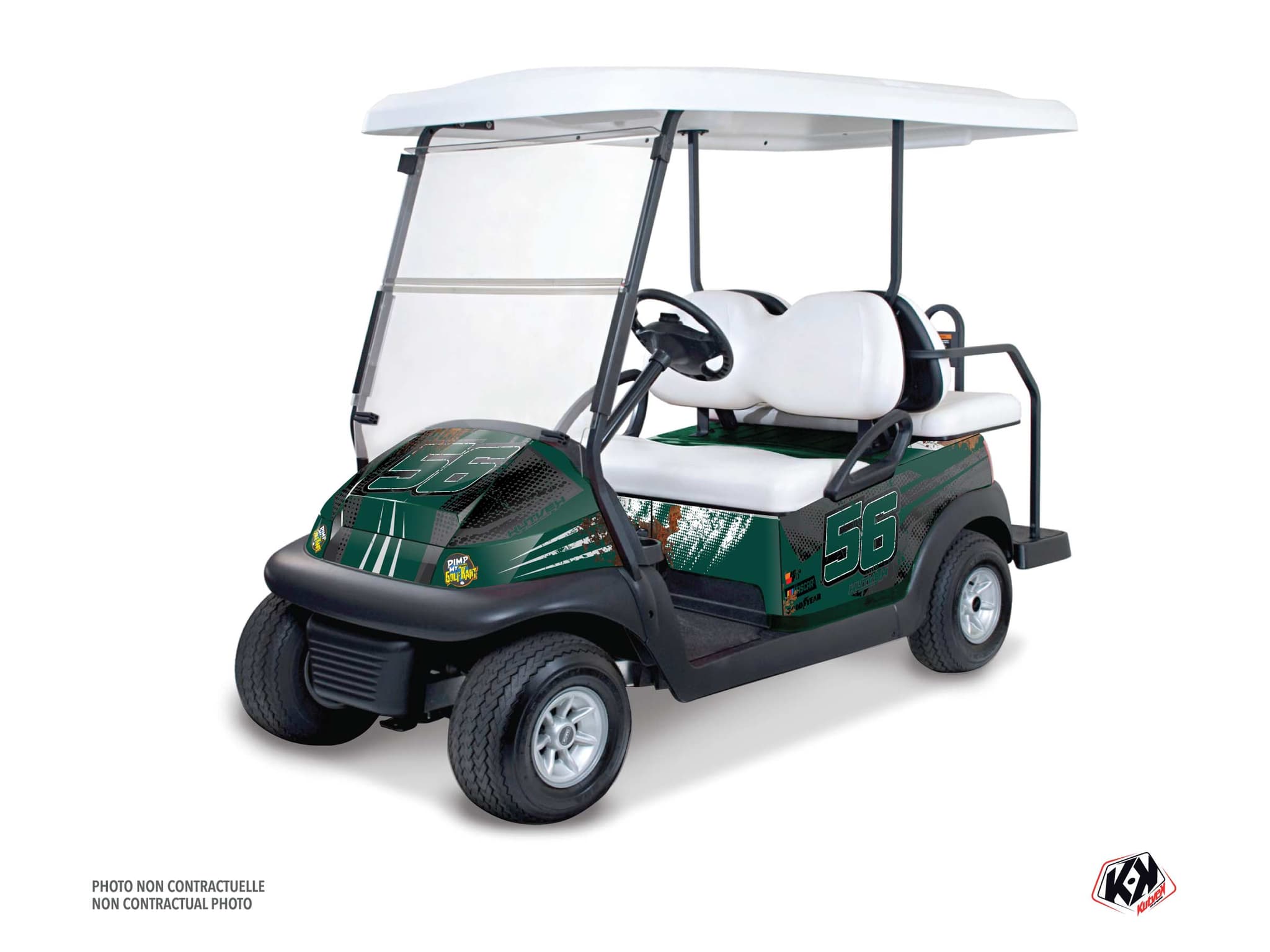 kit graphique golf cart yamaha umx ac rust nascar vert
