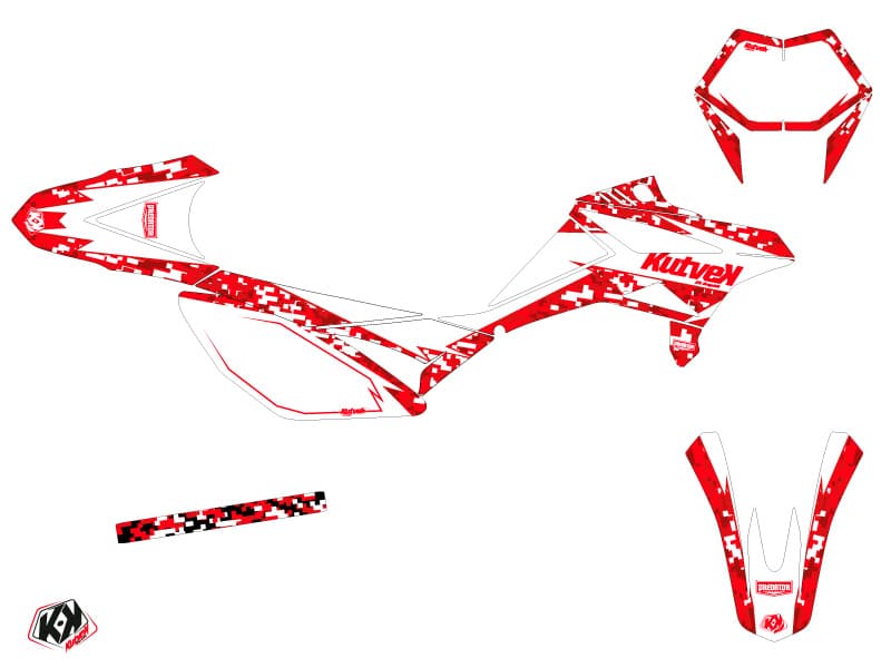 kit graphique 50cc predator beta rr 50 motard blanc rouge | Beta | Kutvek - View 2