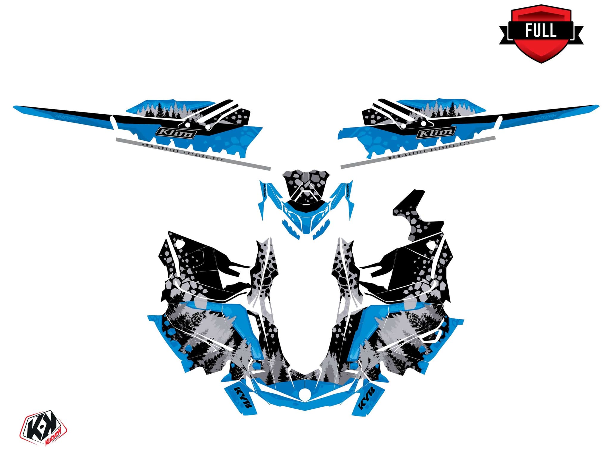 Kit graphique Motoneige SKIDOO BACKCOUNTRY SPORT GARNET Bleu | Skidoo | Kutvek - View 3
