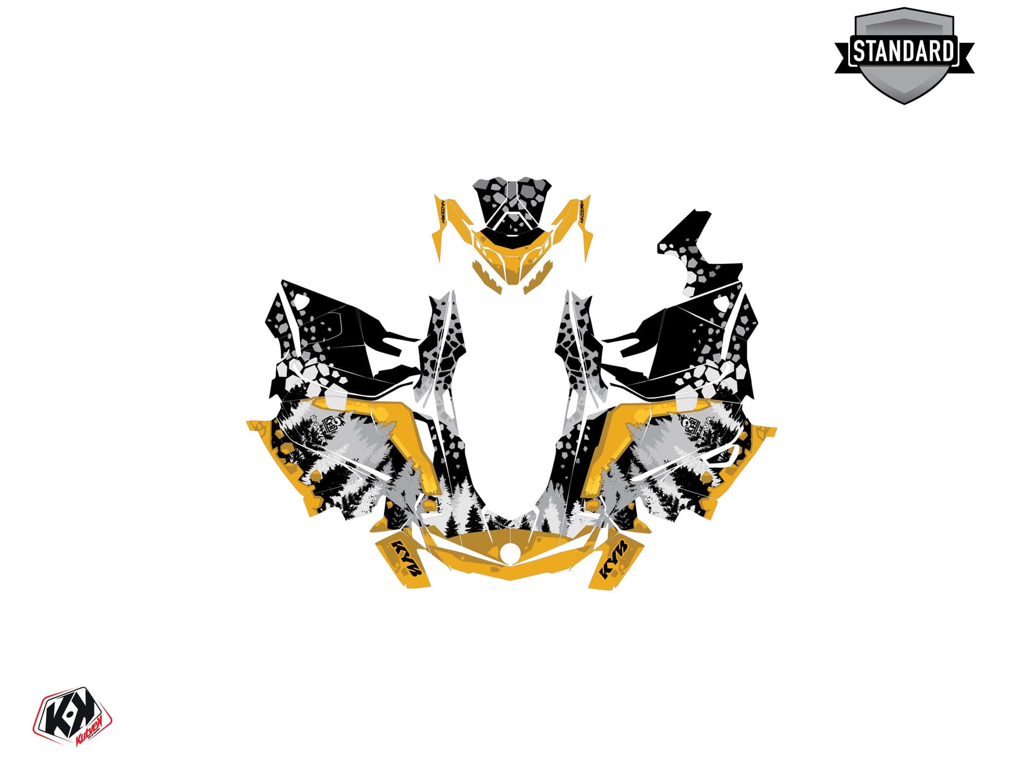 Kit graphique Motoneige SKIDOO BACKCOUNTRY SPORT GARNET Jaune | Skidoo | Kutvek - View 2