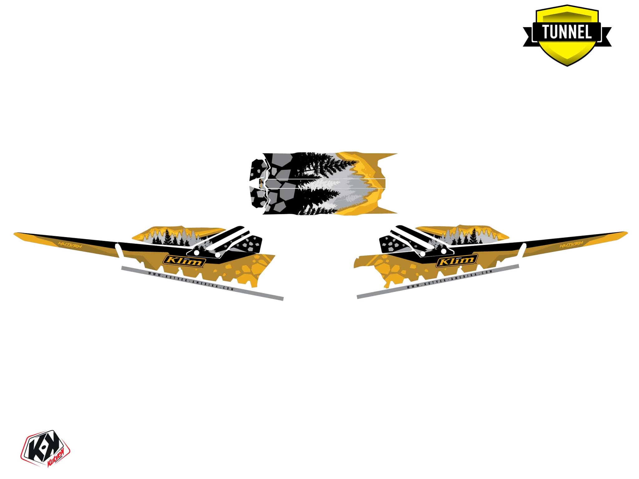 Kit graphique Motoneige SKIDOO BACKCOUNTRY SPORT GARNET Jaune | Skidoo | Kutvek - View 5
