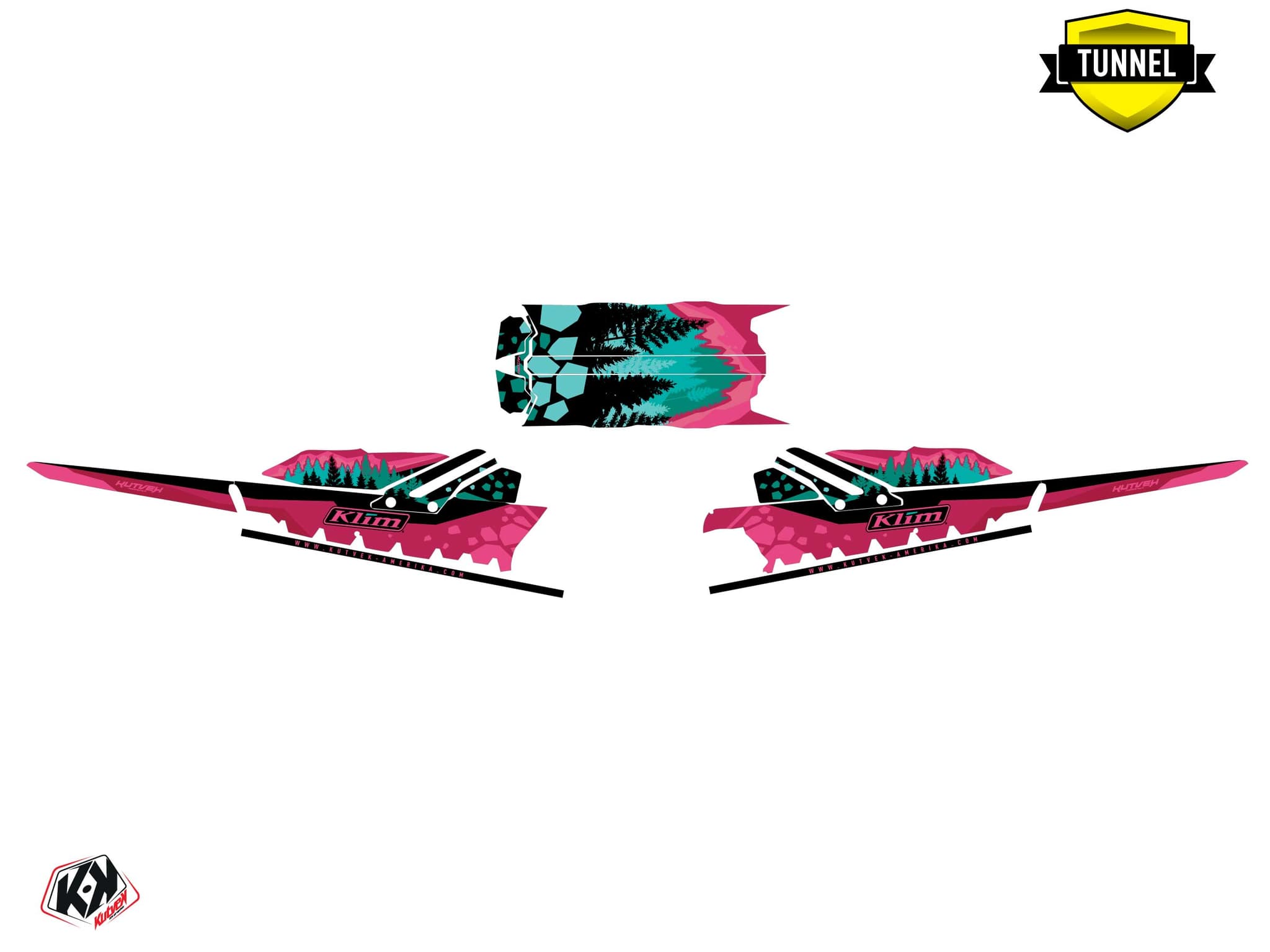 Kit graphique Motoneige SKIDOO BACKCOUNTRY SPORT GARNET Rose | Skidoo | Kutvek - View 5