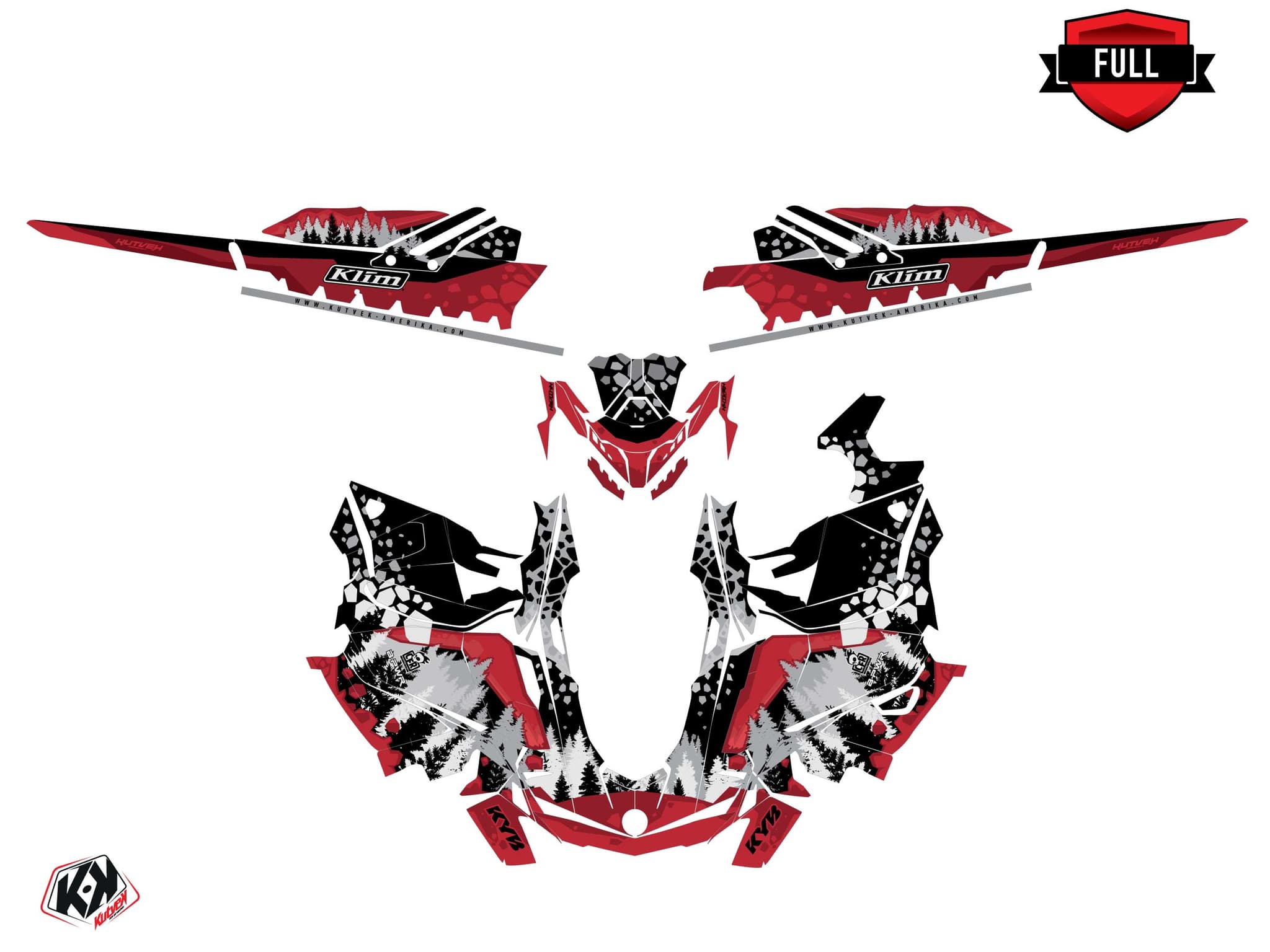 Kit graphique Motoneige SKIDOO BACKCOUNTRY SPORT GARNET Rouge | Skidoo | Kutvek - View 3