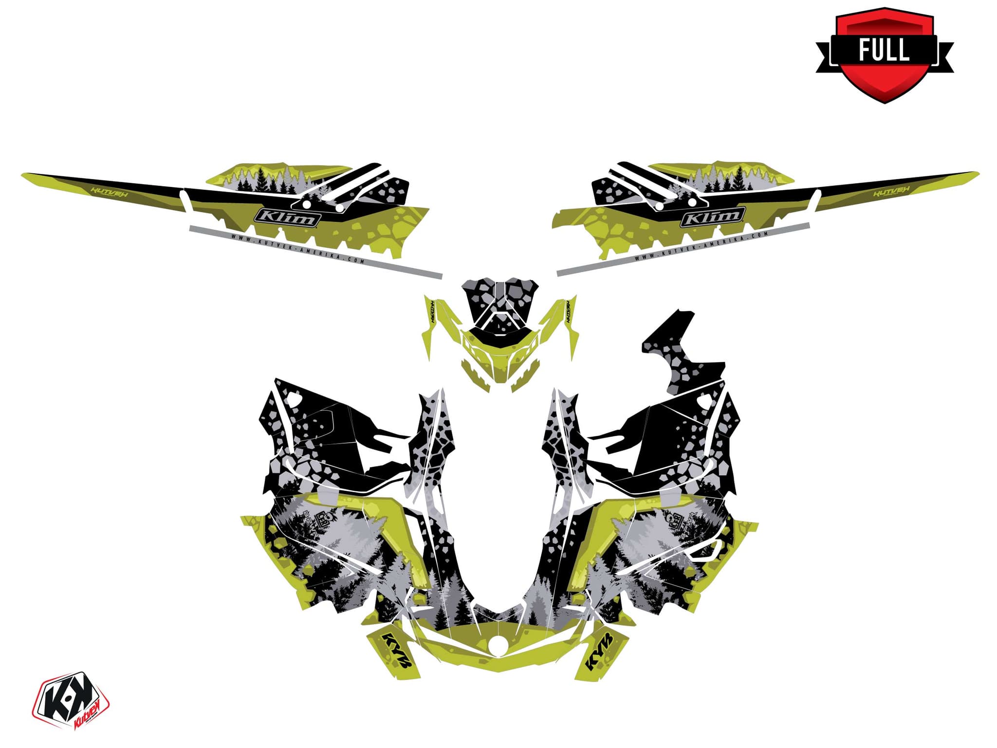 Kit graphique Motoneige SKIDOO BACKCOUNTRY SPORT GARNET Vert | Skidoo | Kutvek - View 3