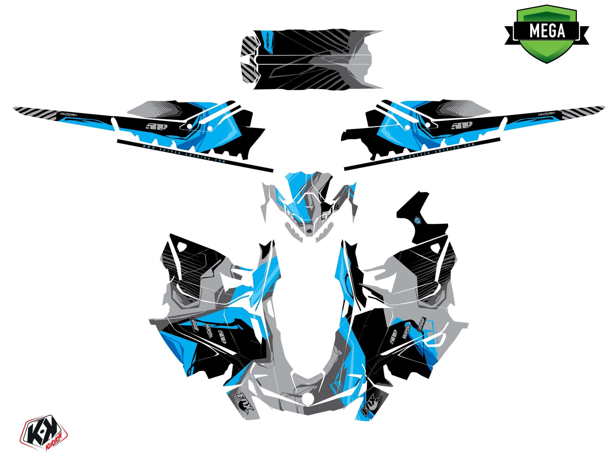 Snowmobile SKIDOO BACKCOUNTRY SPORT KLIFF Blue graphic kit | Skidoo | Kutvek - View 4