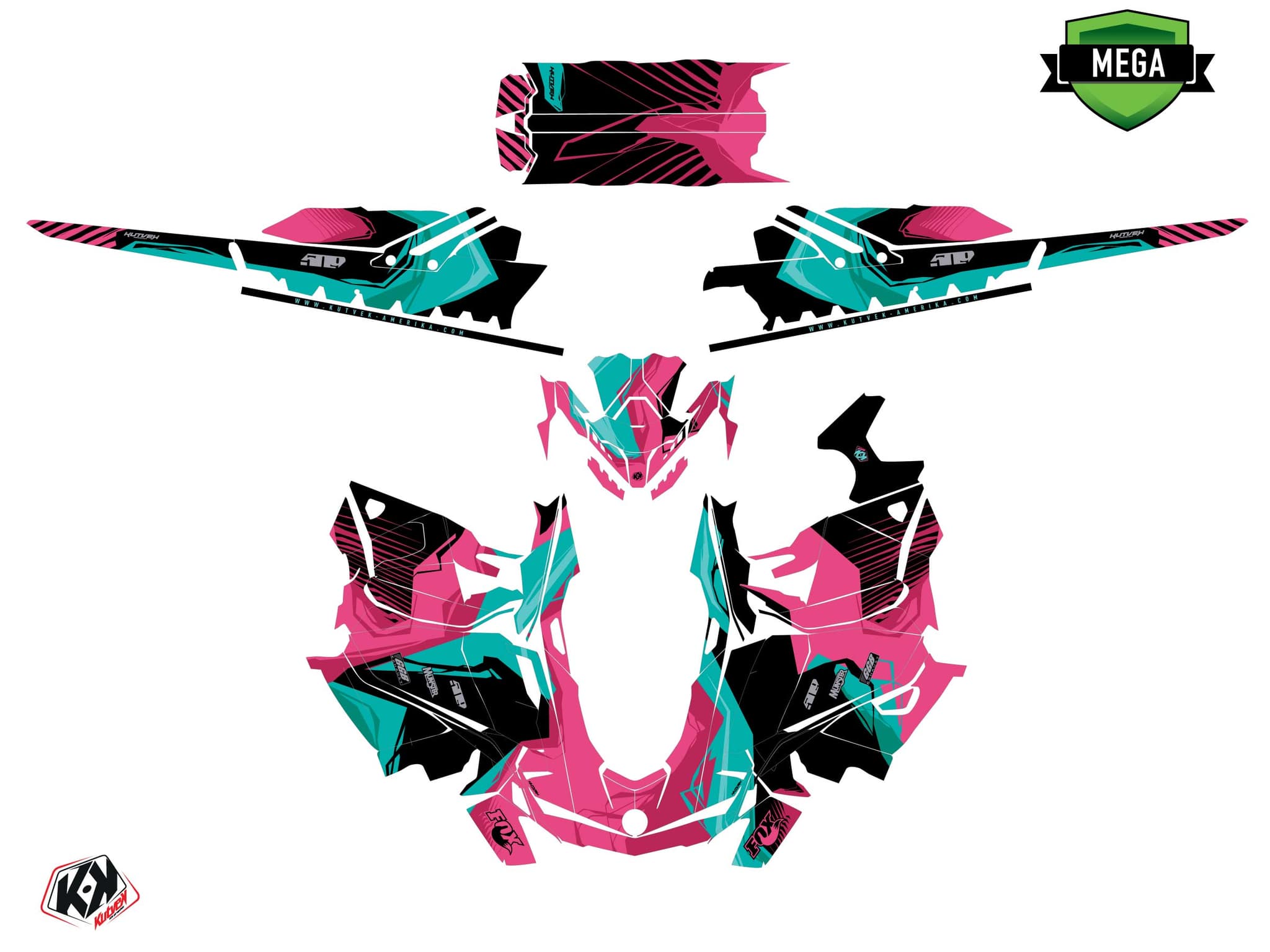 Kit graphique Motoneige SKIDOO BACKCOUNTRY SPORT KLIFF Rose | Skidoo | Kutvek - View 4