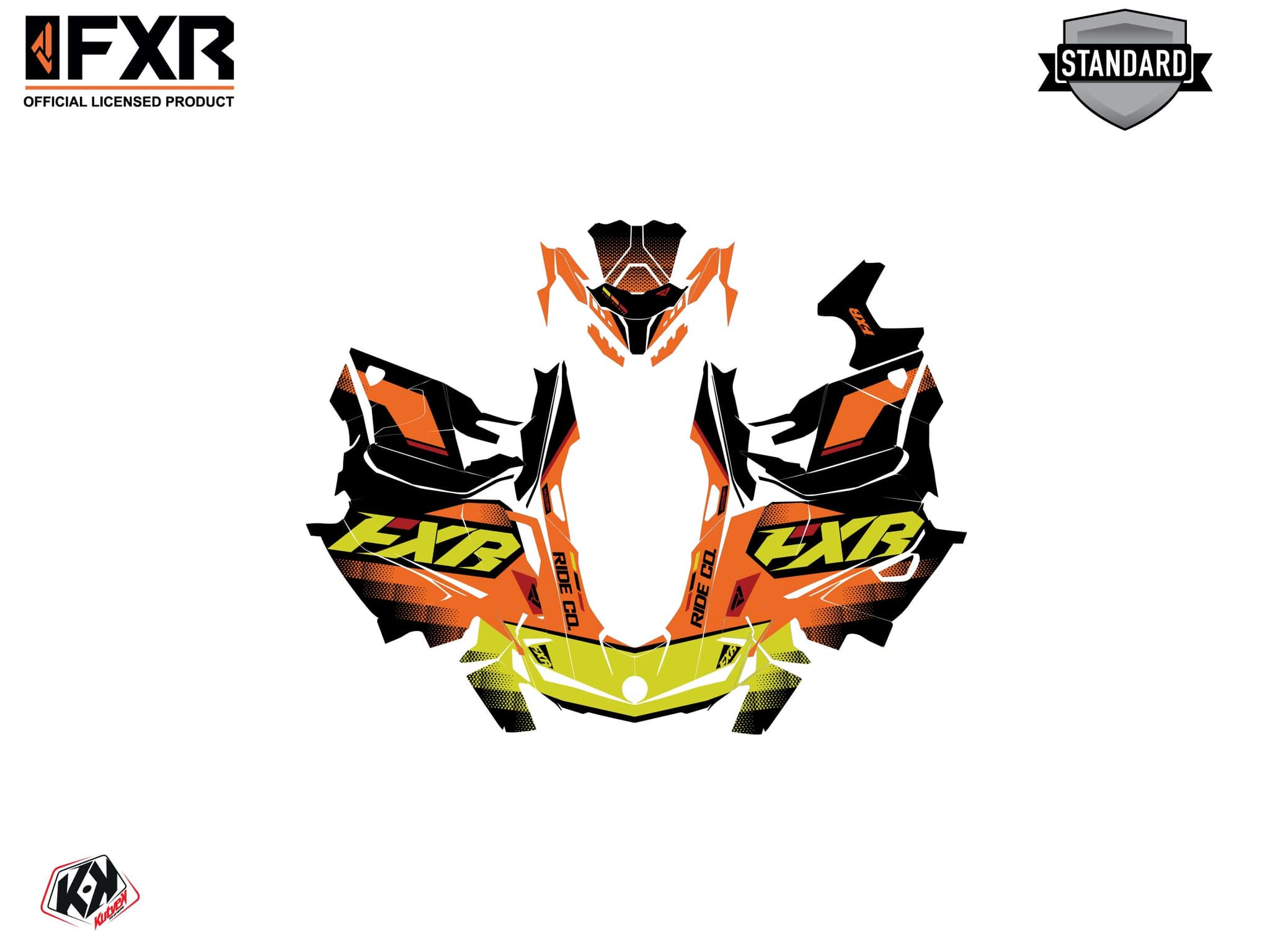 Kit graphique Motoneige SKIDOO BACKCOUNTRY SPORT SKAL Orange-Jaune | Skidoo | Kutvek - View 2