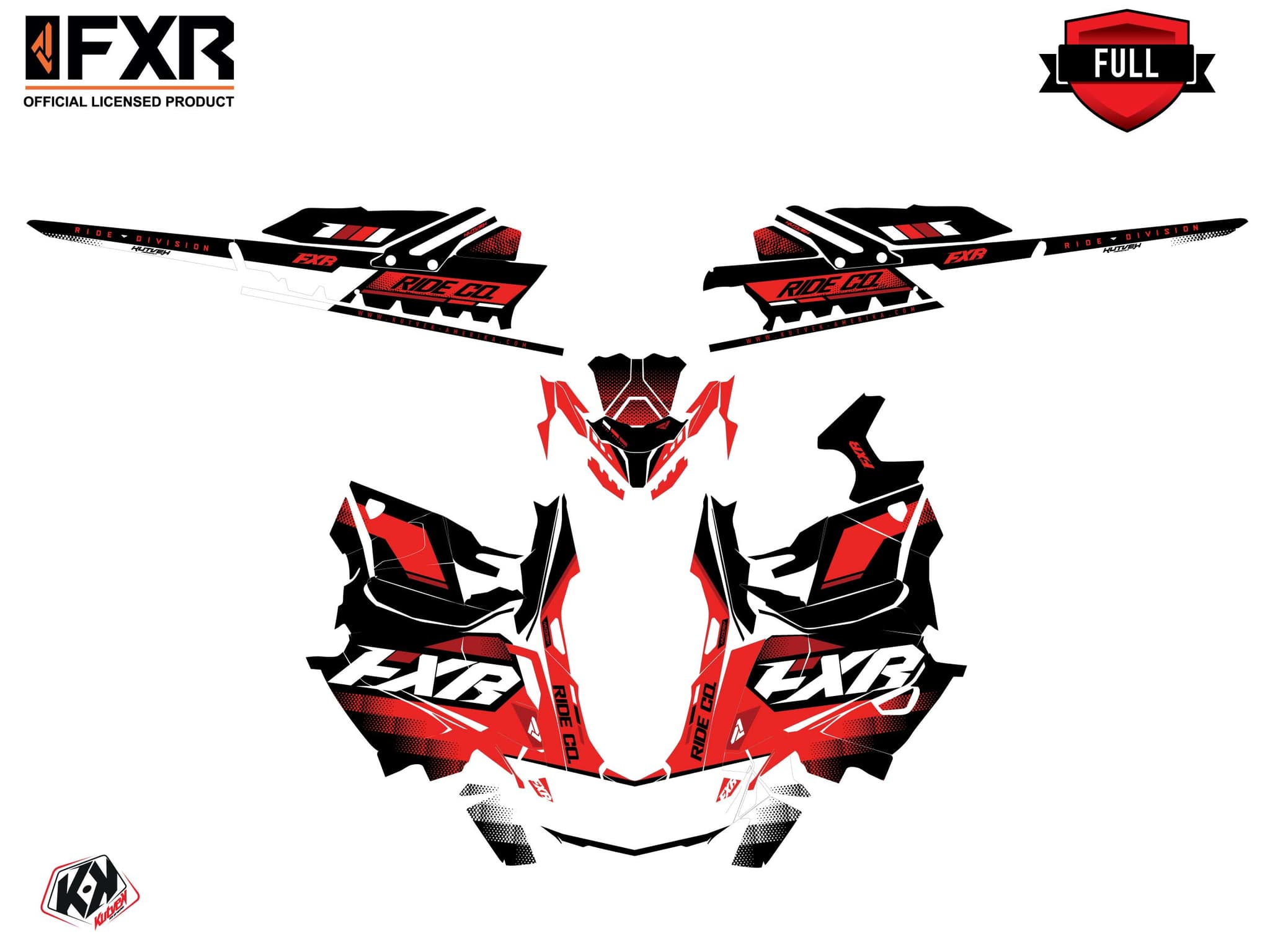 Kit graphique Motoneige SKIDOO BACKCOUNTRY SPORT SKAL Rouge-Blanc | Skidoo | Kutvek - View 3