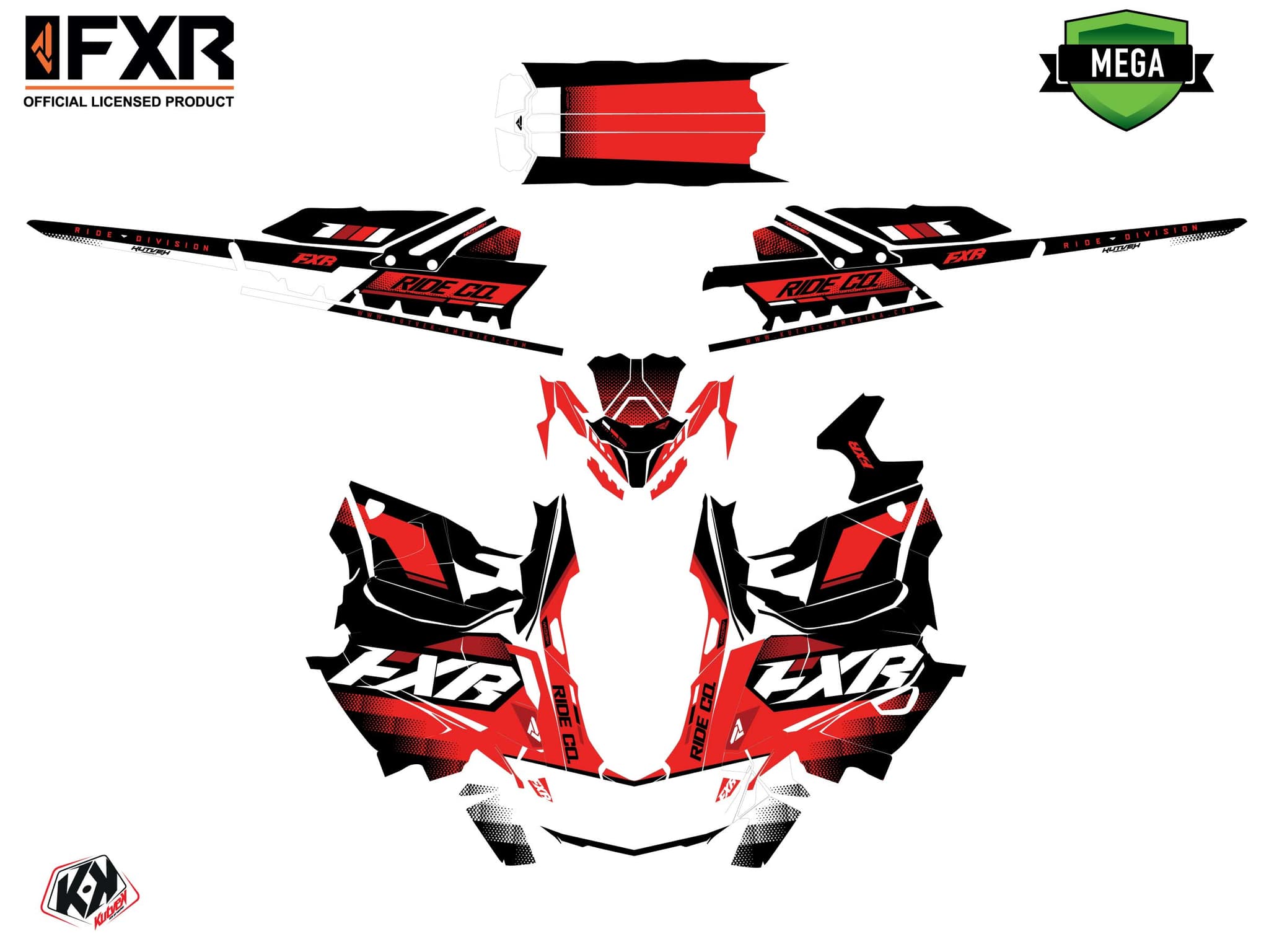 Kit graphique Motoneige SKIDOO BACKCOUNTRY SPORT SKAL Rouge-Blanc | Skidoo | Kutvek - View 4