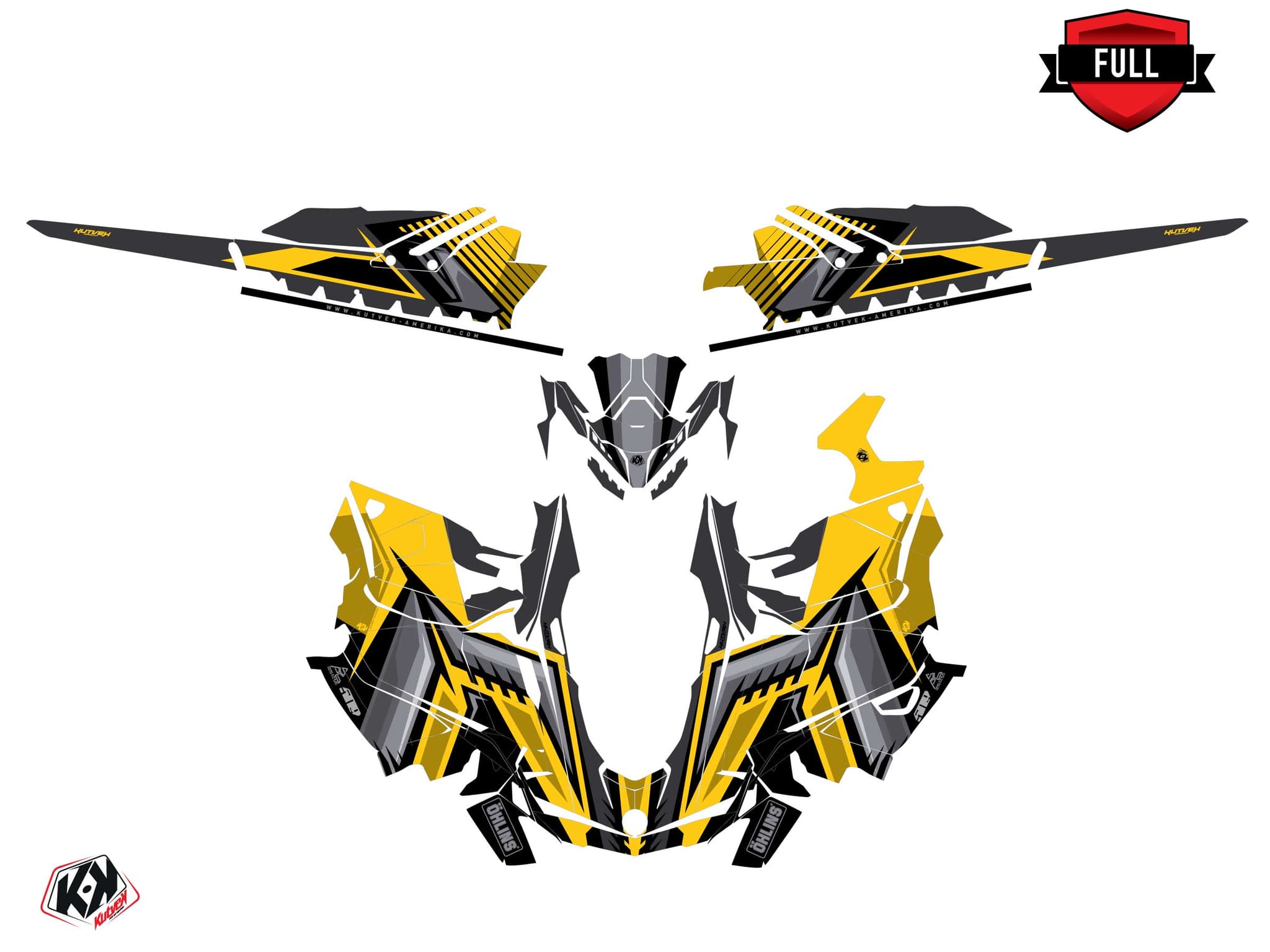 deko-set schneemobil skidoo backcountry sport squadron gelb | Skidoo | Kutvek - View 3