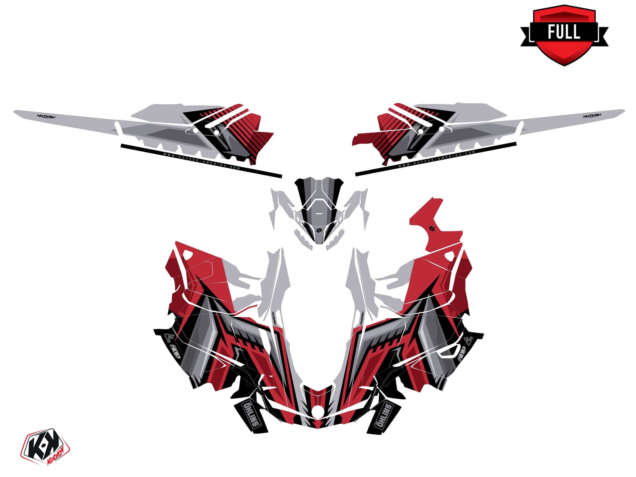 Kit graphique Motoneige SKIDOO BACKCOUNTRY SPORT SQUADRON Rouge | Skidoo | Kutvek - View 3