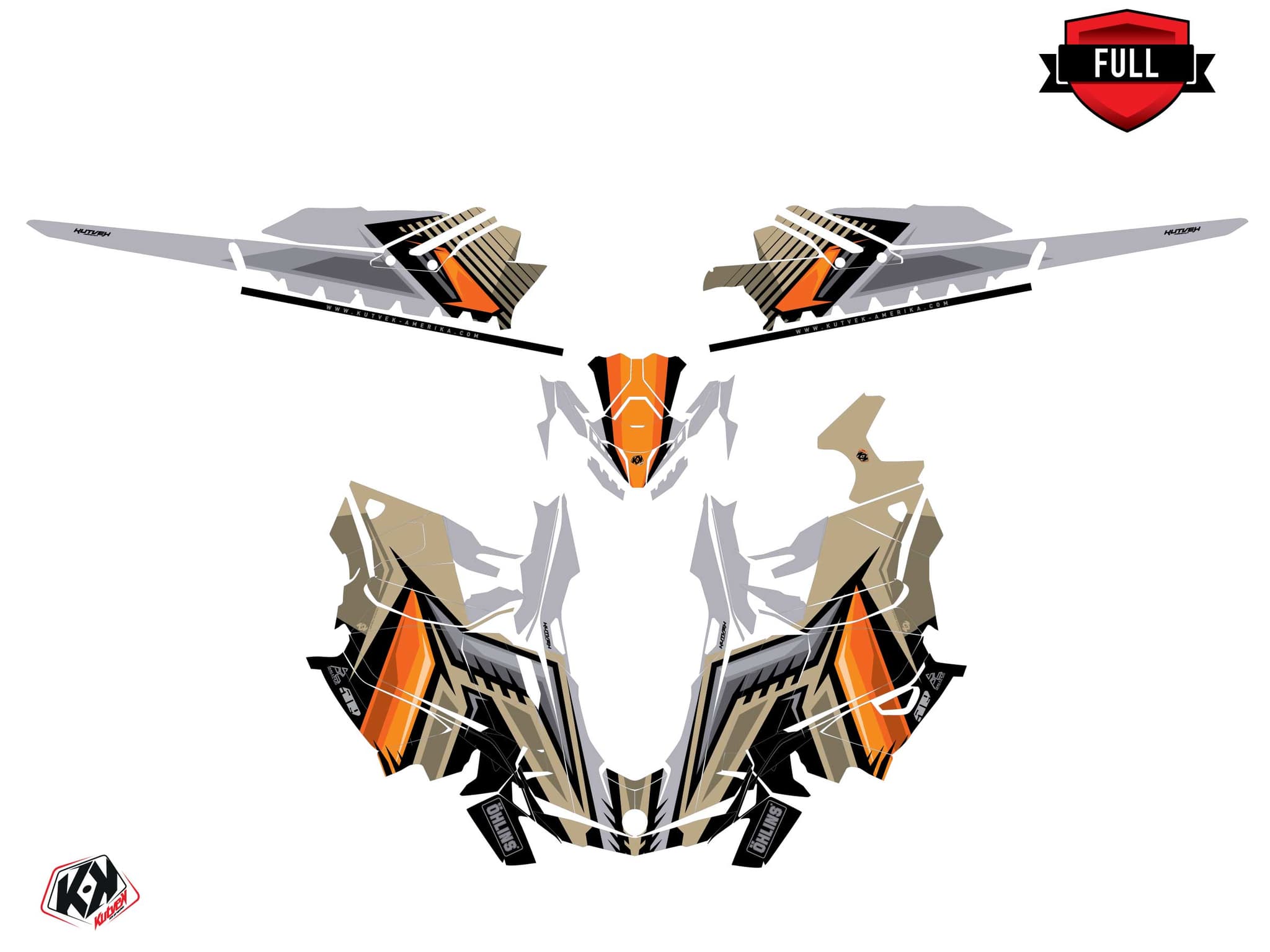Kit graphique Motoneige SKIDOO BACKCOUNTRY SPORT SQUADRON Sable | Skidoo | Kutvek - View 3