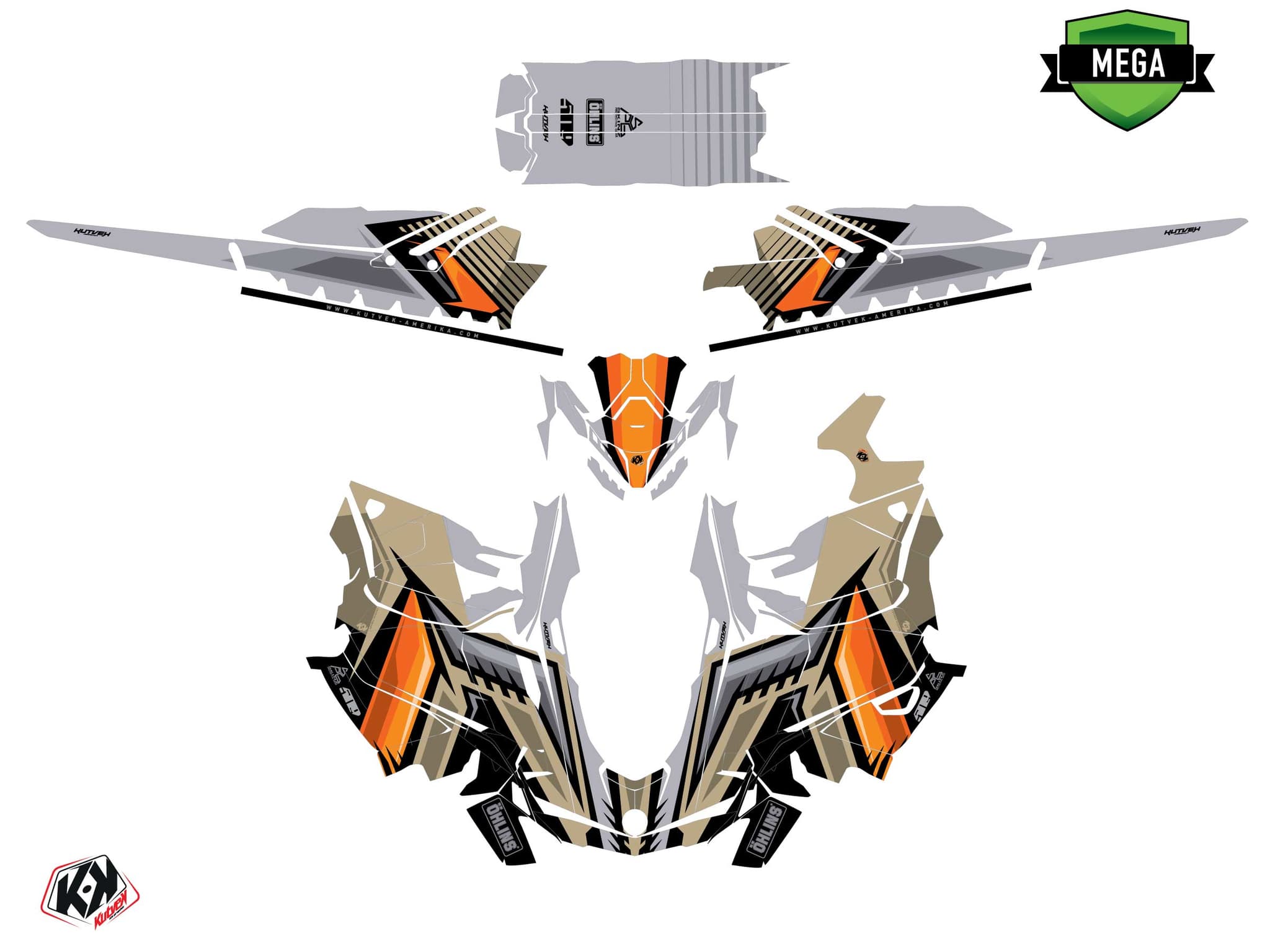 Kit graphique Motoneige SKIDOO BACKCOUNTRY SPORT SQUADRON Sable | Skidoo | Kutvek - View 4