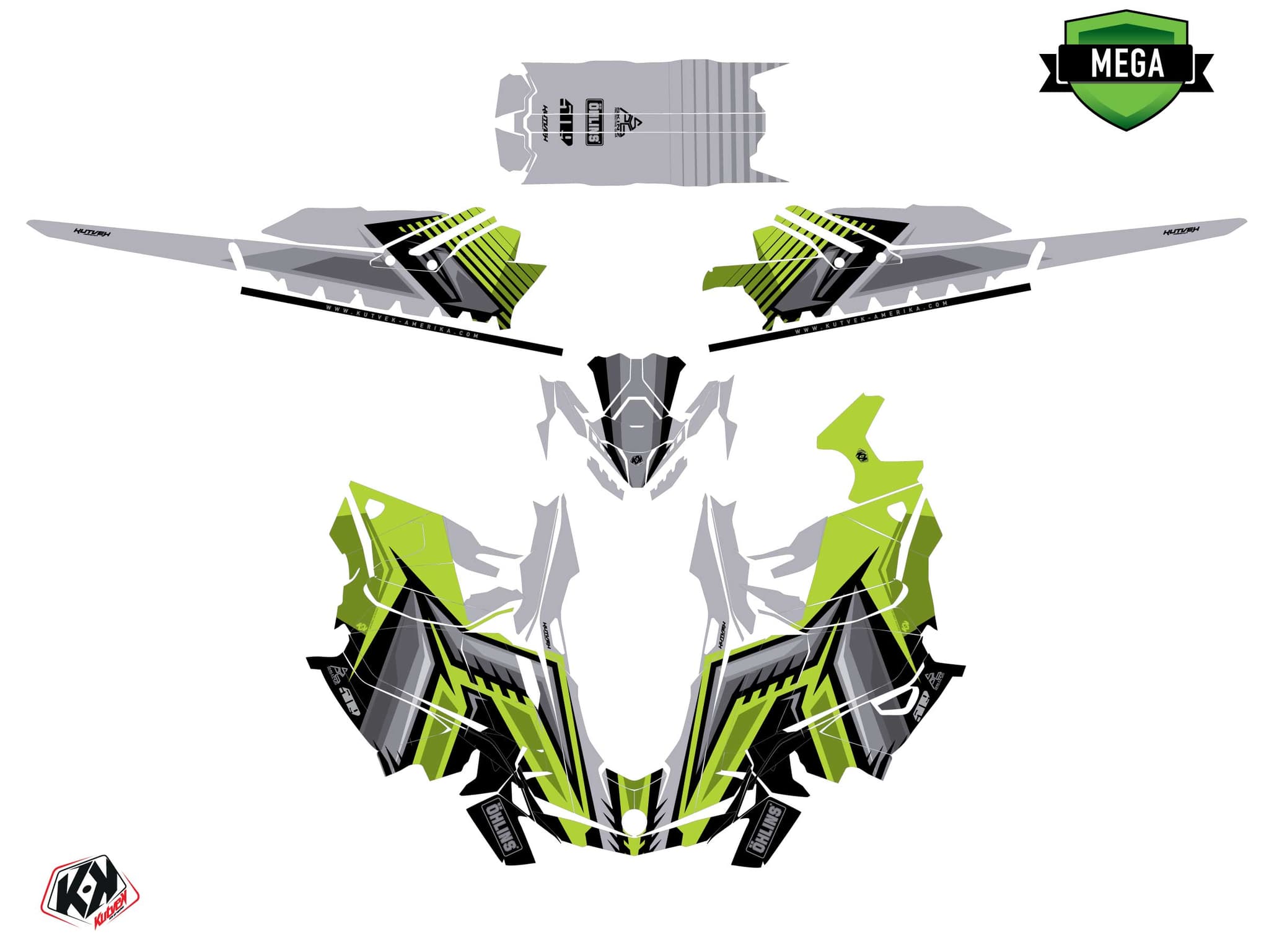 Kit graphique Motoneige SKIDOO BACKCOUNTRY SPORT SQUADRON Vert | Skidoo | Kutvek - View 4