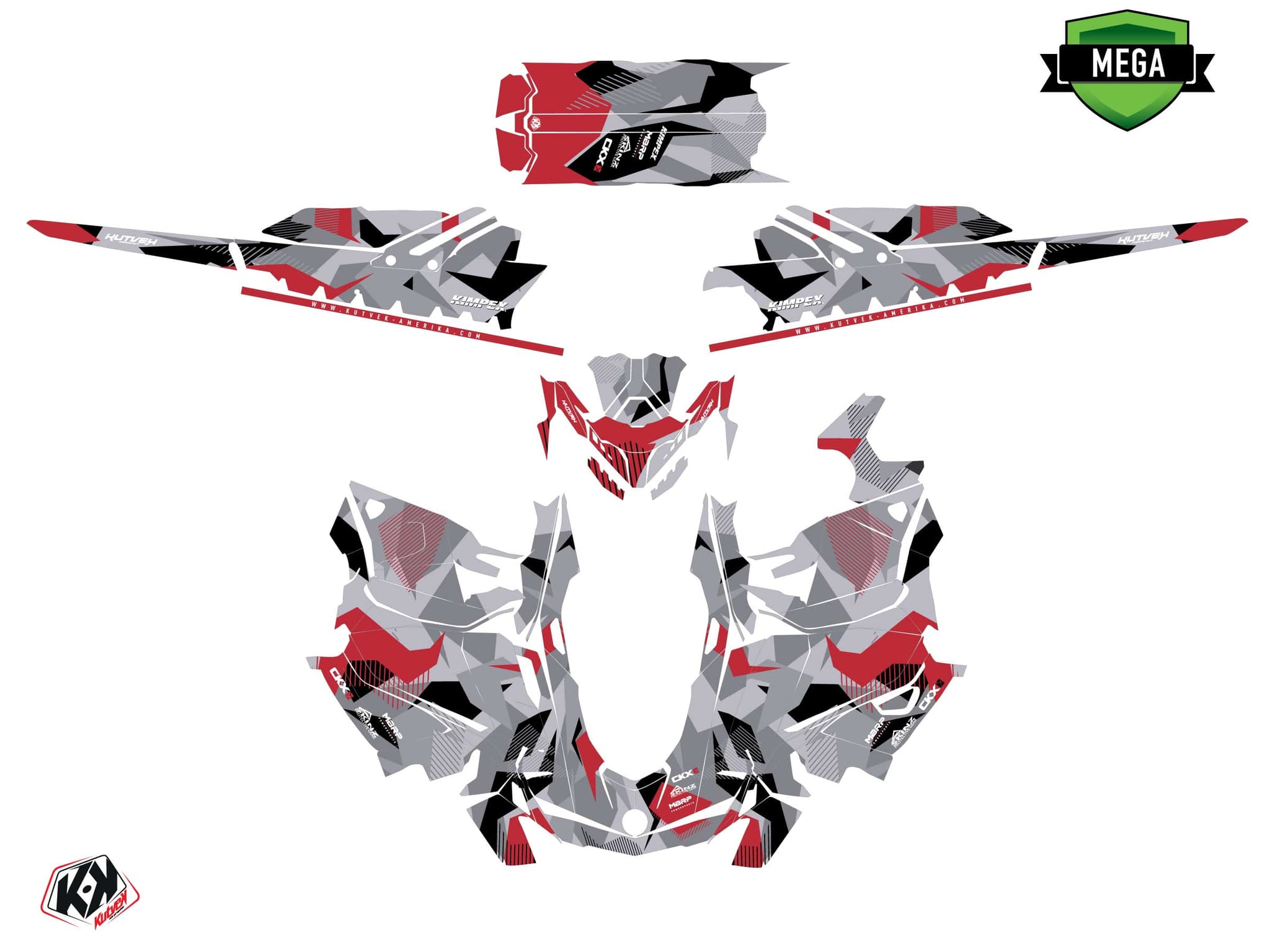 Kit graphique Motoneige SKIDOO BACKCOUNTRY SPORT UNIT Rouge | Skidoo | Kutvek - View 4