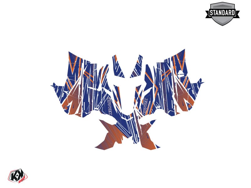 Snowmobile YAMAHA SIDEWINDER SRX LINE-X Blue-Orange graphic kit | Yamaha | Kutvek - View 2