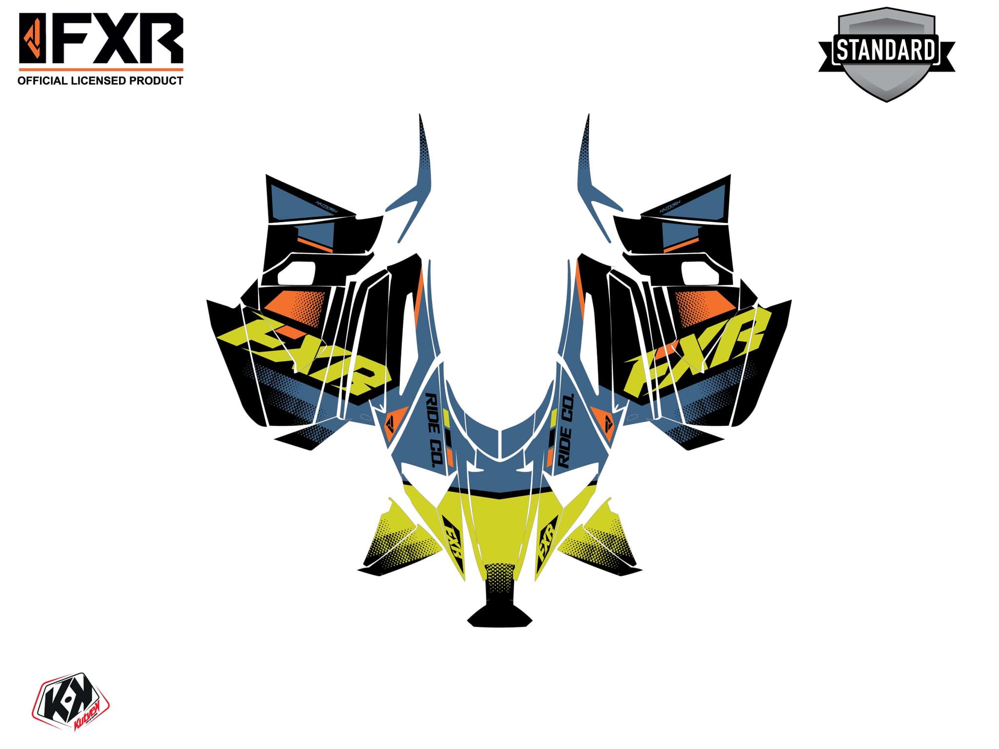 Snowmobile YAMAHA MOUNTAIN MAX LE SKAL Blue-Yellow graphic kit | Yamaha | Kutvek - View 2