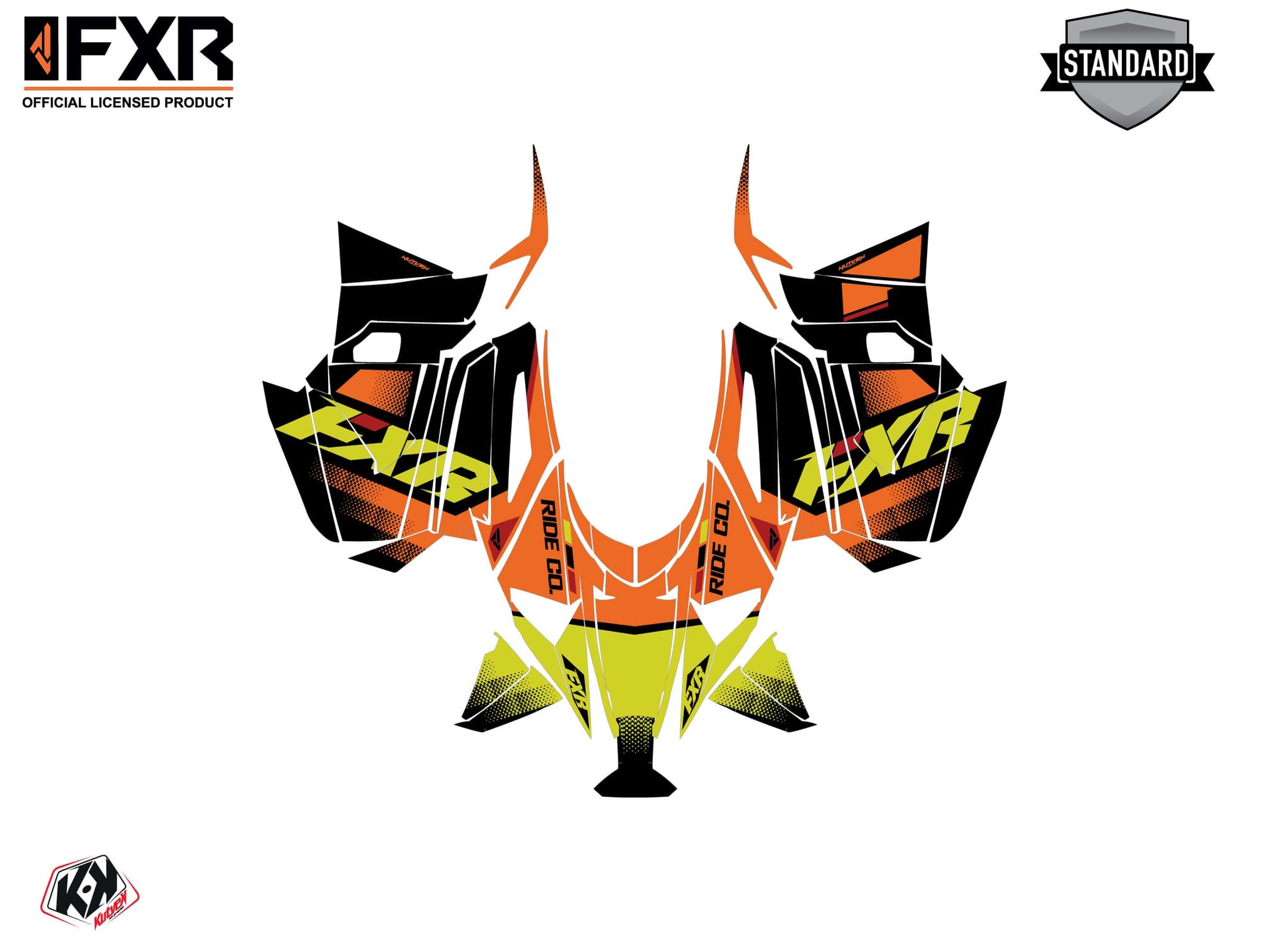 Snowmobile YAMAHA MOUNTAIN MAX LE SKAL Orange-Yellow graphic kit | Yamaha | Kutvek - View 2