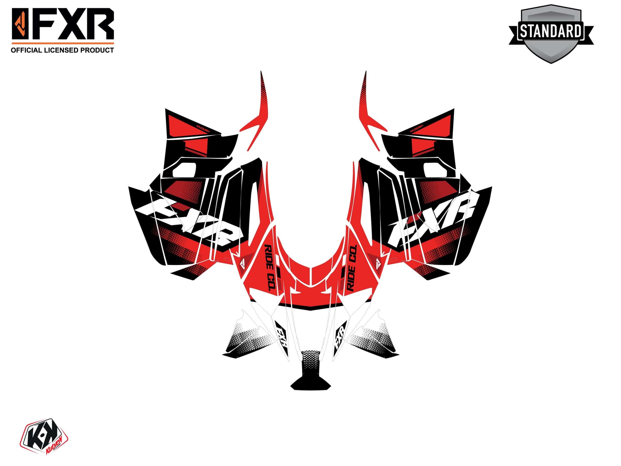 Snowmobile YAMAHA MOUNTAIN MAX LE SKAL Red-White graphic kit | Yamaha | Kutvek - View 2