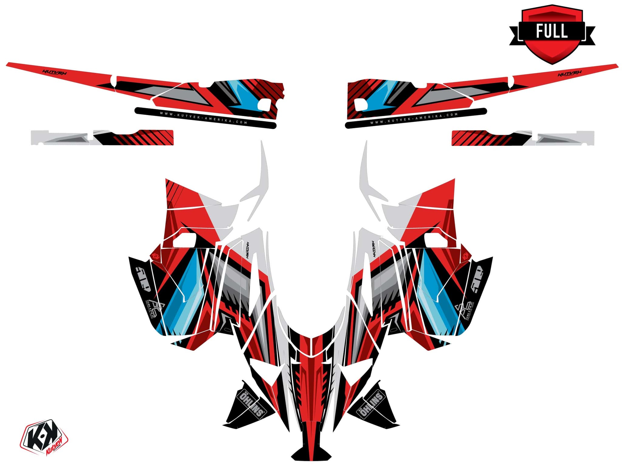 Kit de decoración Motonieve YAMAHA MOUNTAIN MAX LE SQUADRON Rojo | Yamaha | Kutvek - View 3