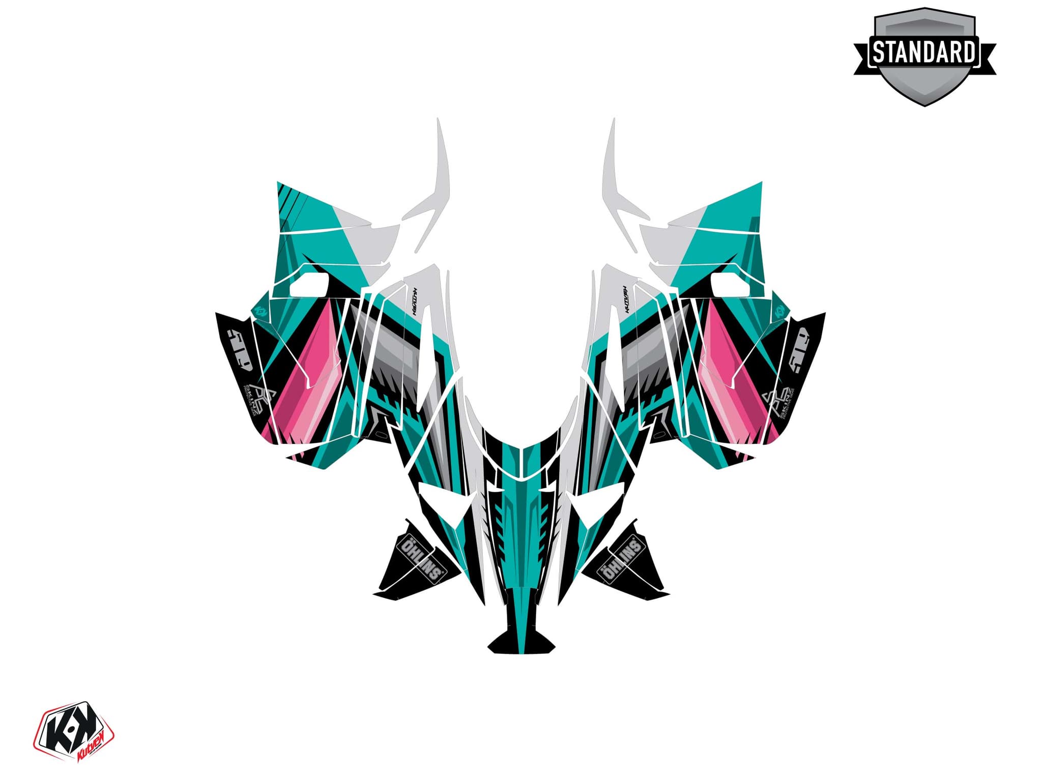 Kit de decoración Motonieve YAMAHA MOUNTAIN MAX LE SQUADRON Turquesa | Yamaha | Kutvek - View 2