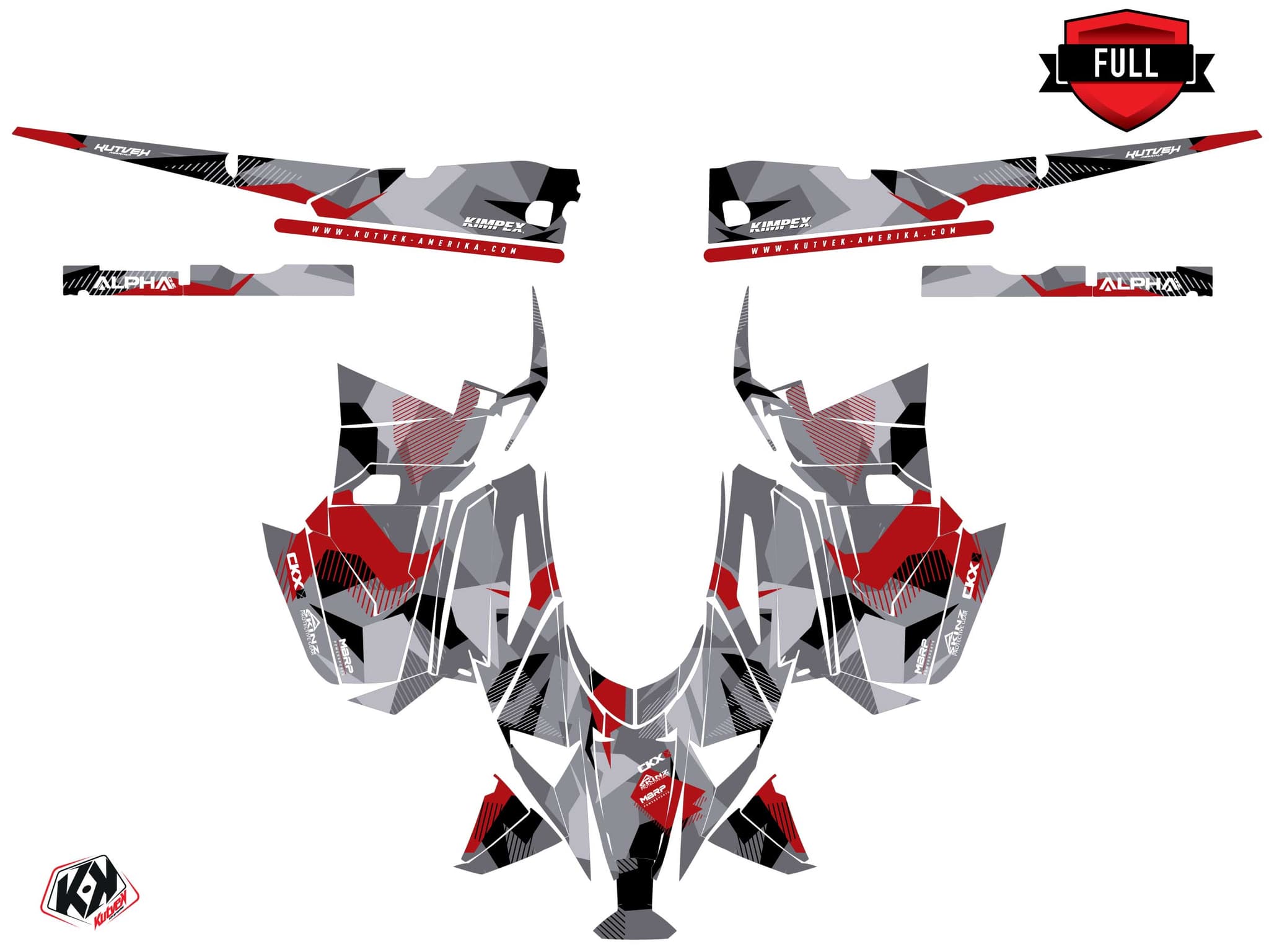 Kit de decoración Motonieve YAMAHA MOUNTAIN MAX LE UNIT Rojo | Yamaha | Kutvek - View 3