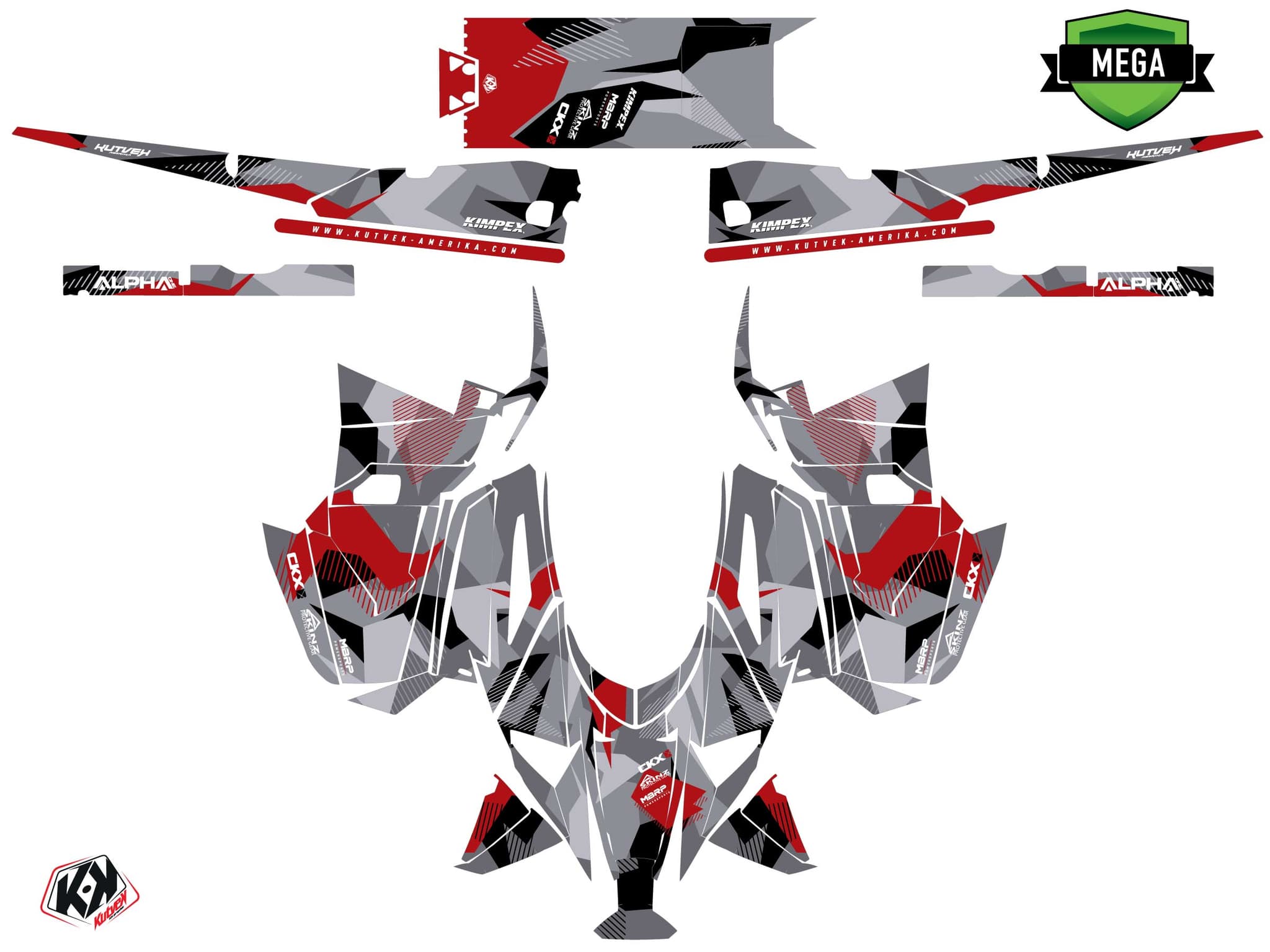 Kit de decoración Motonieve YAMAHA MOUNTAIN MAX LE UNIT Rojo | Yamaha | Kutvek - View 4