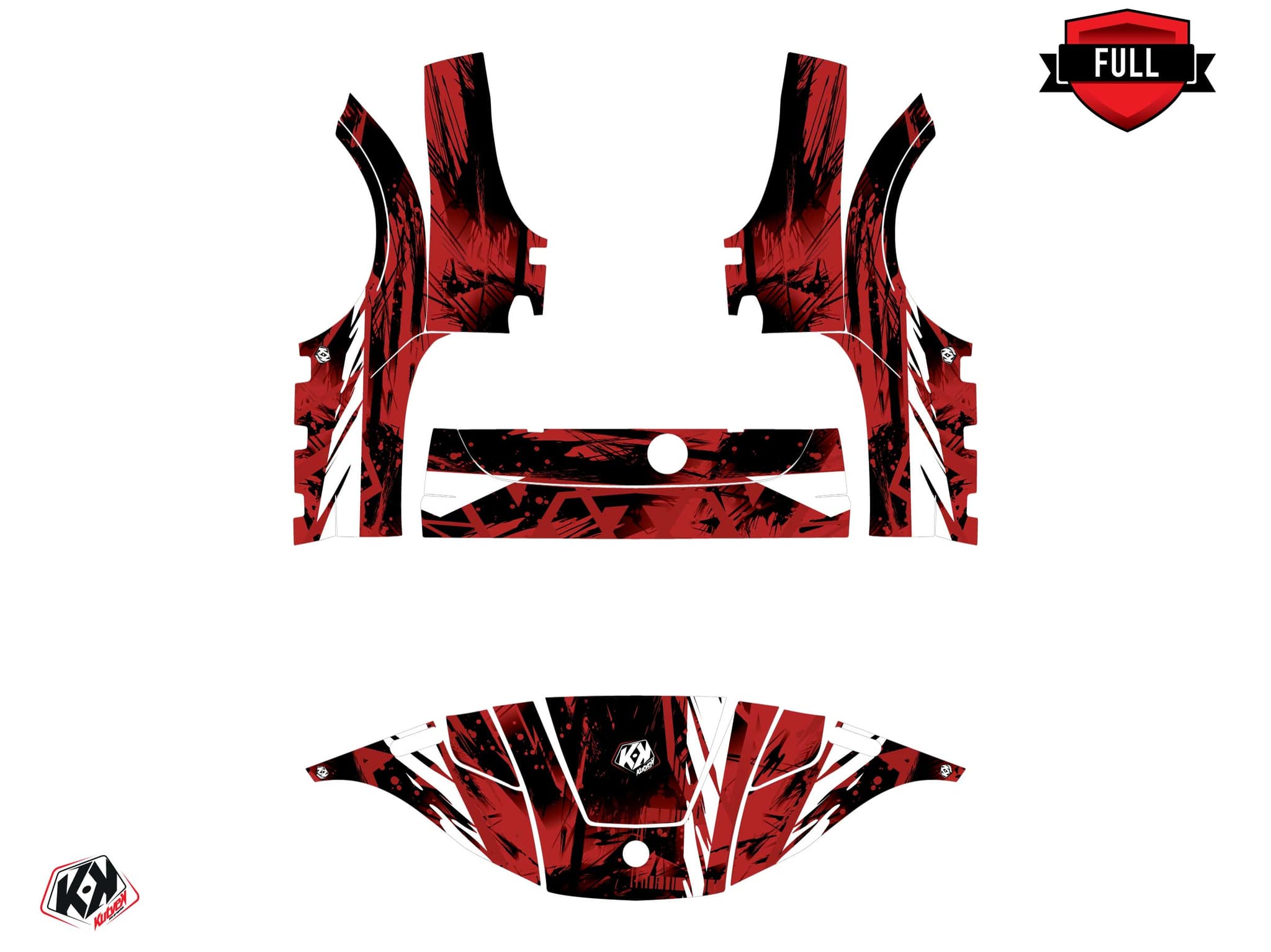 kit graphique  wild rouge golf cart yamaha g 29 | Yamaha | Kutvek - View 4