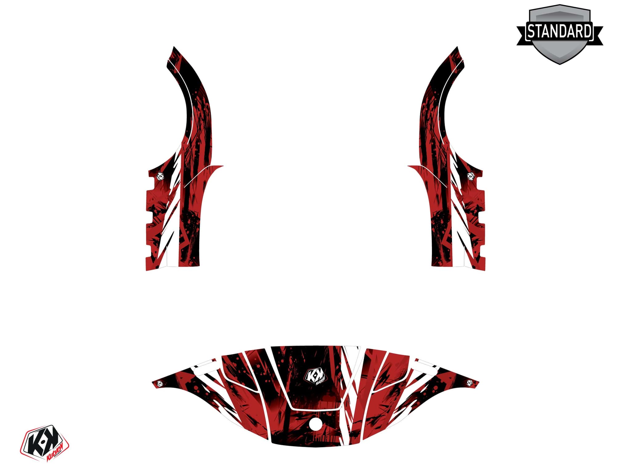 kit graphique  wild rouge golf cart yamaha g 29 | Yamaha | Kutvek - View 3