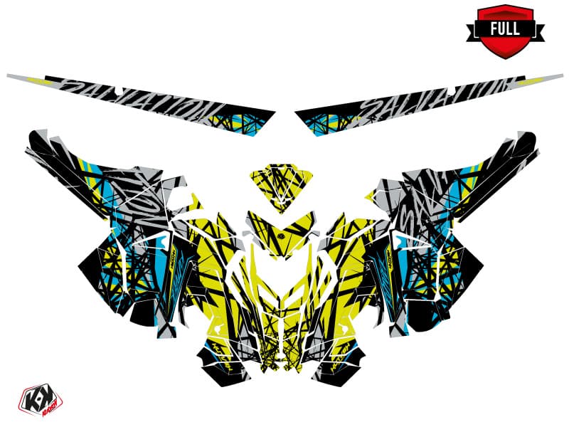 Snowmobile POLARIS RMK PRO AXYS SALVATION Lime-Blue graphic kit | Polaris | Kutvek - View 3