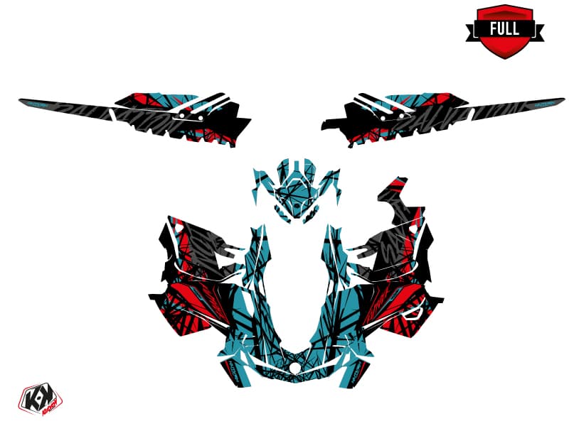snowmobile skidoo backcountry sport salvation blue-red  graphic kit | Skidoo | Kutvek - View 3