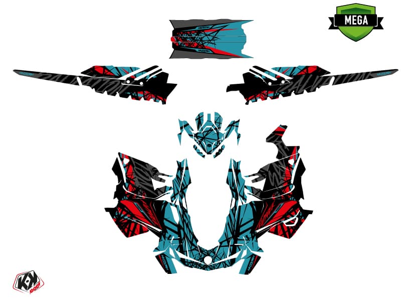 snowmobile skidoo backcountry sport salvation blue-red  graphic kit | Skidoo | Kutvek - View 4