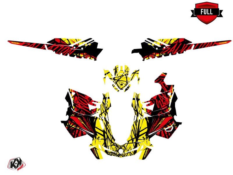 snowmobile skidoo backcountry sport salvation yellow-red  graphic kit | Skidoo | Kutvek - View 3
