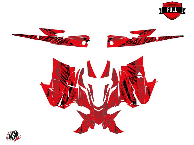 Snowmobile YAMAHA SIDEWINDER SRX SALVATION Red graphic kit | Yamaha | Kutvek - View 3
