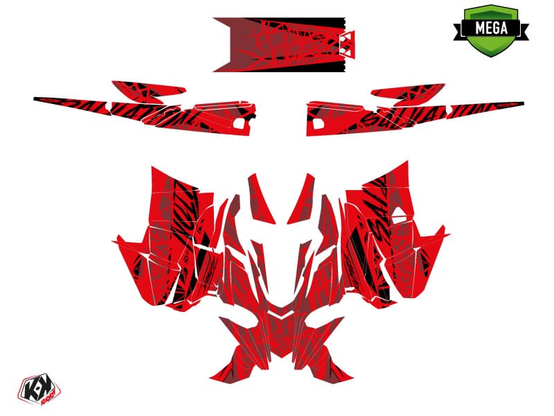 Snowmobile YAMAHA SIDEWINDER SRX SALVATION Red graphic kit | Yamaha | Kutvek - View 4