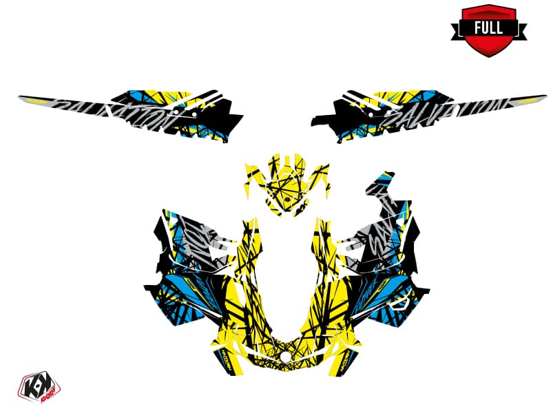 snowmobile skidoo backcountry sport salvation yellow-blue  graphic kit | Skidoo | Kutvek - View 3