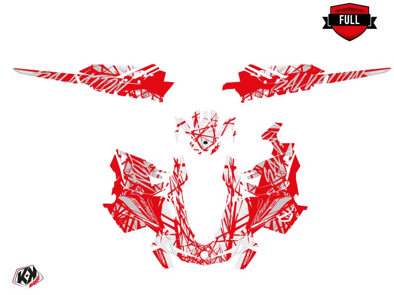 snowmobile skidoo backcountry sport salvation red-white  graphic kit | Skidoo | Kutvek - View 3