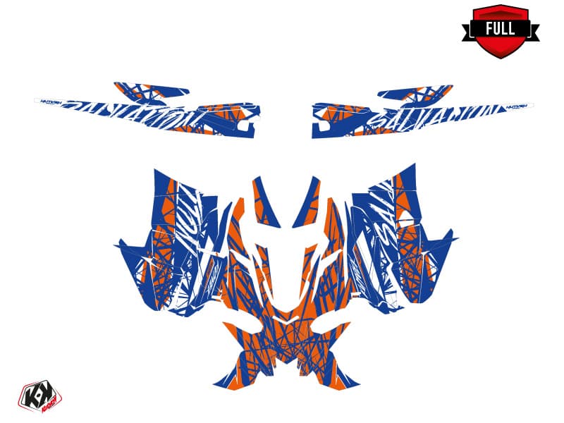 Snowmobile YAMAHA SIDEWINDER SRX SALVATION Blue-Orange graphic kit | Yamaha | Kutvek - View 3