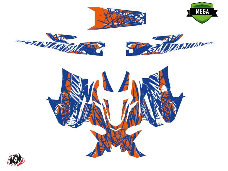 Snowmobile YAMAHA SIDEWINDER SRX SALVATION Blue-Orange graphic kit | Yamaha | Kutvek - View 4