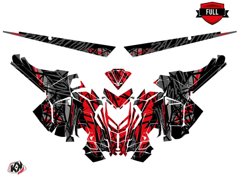 Snowmobile POLARIS RMK PRO AXYS SALVATION Red-Grey graphic kit | Polaris | Kutvek - View 3