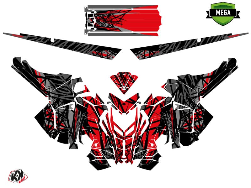 Snowmobile POLARIS RMK PRO AXYS SALVATION Red-Grey graphic kit | Polaris | Kutvek - View 4