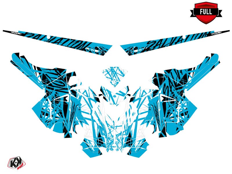 Snowmobile POLARIS RMK PRO AXYS SALVATION White-Blue graphic kit | Polaris | Kutvek - View 3