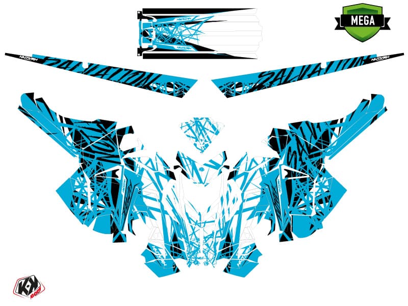 Snowmobile POLARIS RMK PRO AXYS SALVATION White-Blue graphic kit | Polaris | Kutvek - View 4