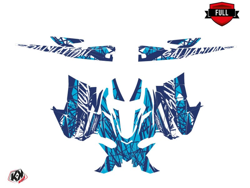 Snowmobile YAMAHA SIDEWINDER SRX SALVATION Blue-White graphic kit | Yamaha | Kutvek - View 3