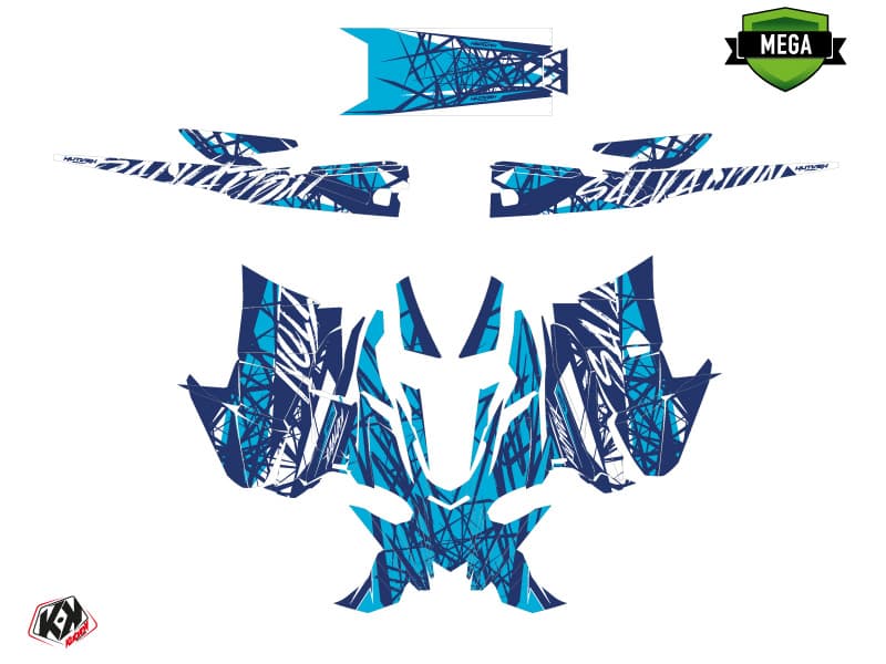 Snowmobile YAMAHA SIDEWINDER SRX SALVATION Blue-White graphic kit | Yamaha | Kutvek - View 4