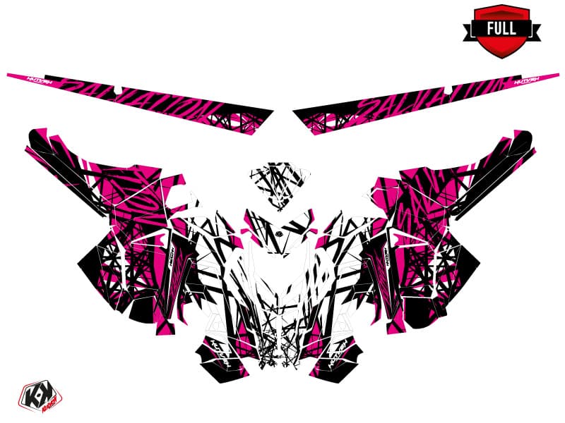 Snowmobile POLARIS RMK PRO AXYS SALVATION White-Pink graphic kit | Polaris | Kutvek - View 3