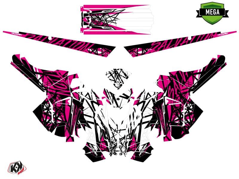 Snowmobile POLARIS RMK PRO AXYS SALVATION White-Pink graphic kit | Polaris | Kutvek - View 4