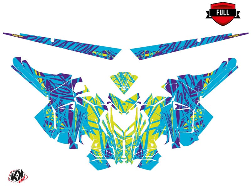 Snowmobile POLARIS RMK PRO AXYS SALVATION Blue-Mauve graphic kit | Polaris | Kutvek - View 3