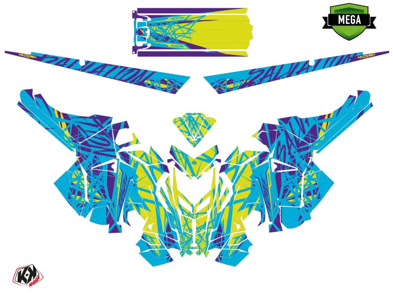 Snowmobile POLARIS RMK PRO AXYS SALVATION Blue-Mauve graphic kit | Polaris | Kutvek - View 4